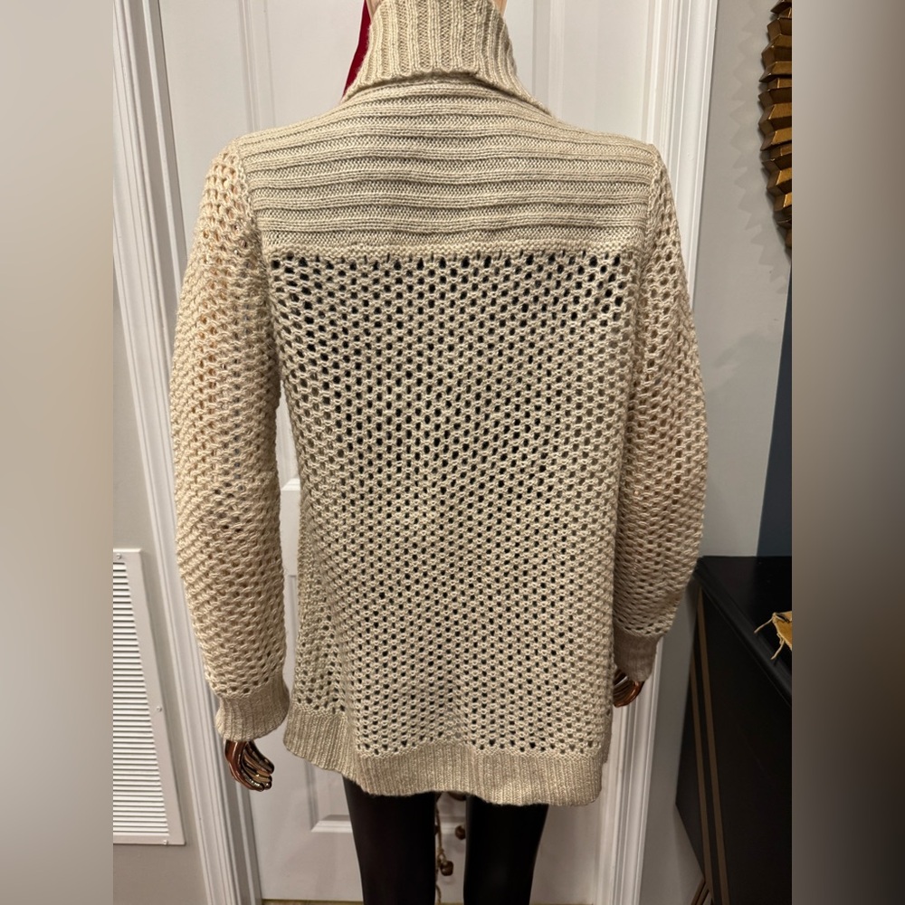 LOFT Beige Textured Open-Front Cardigan - Picture 5 of 5
